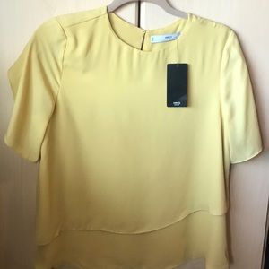 Mango Shirt-Sleeve Blouse, NWT